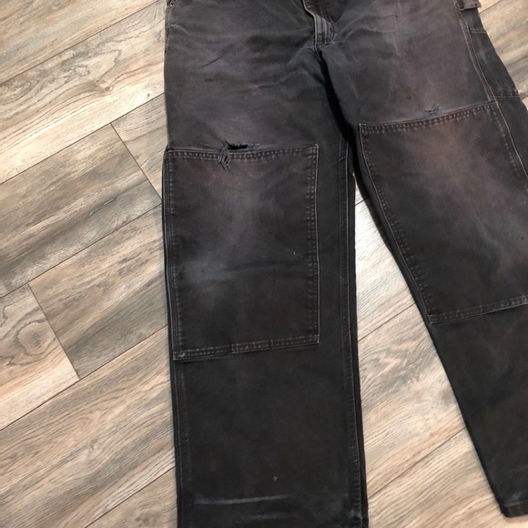 Carhartt Black Double Knee Overalls 42 x 34 Semi Distressed. 
great look - Picture 2 of 11